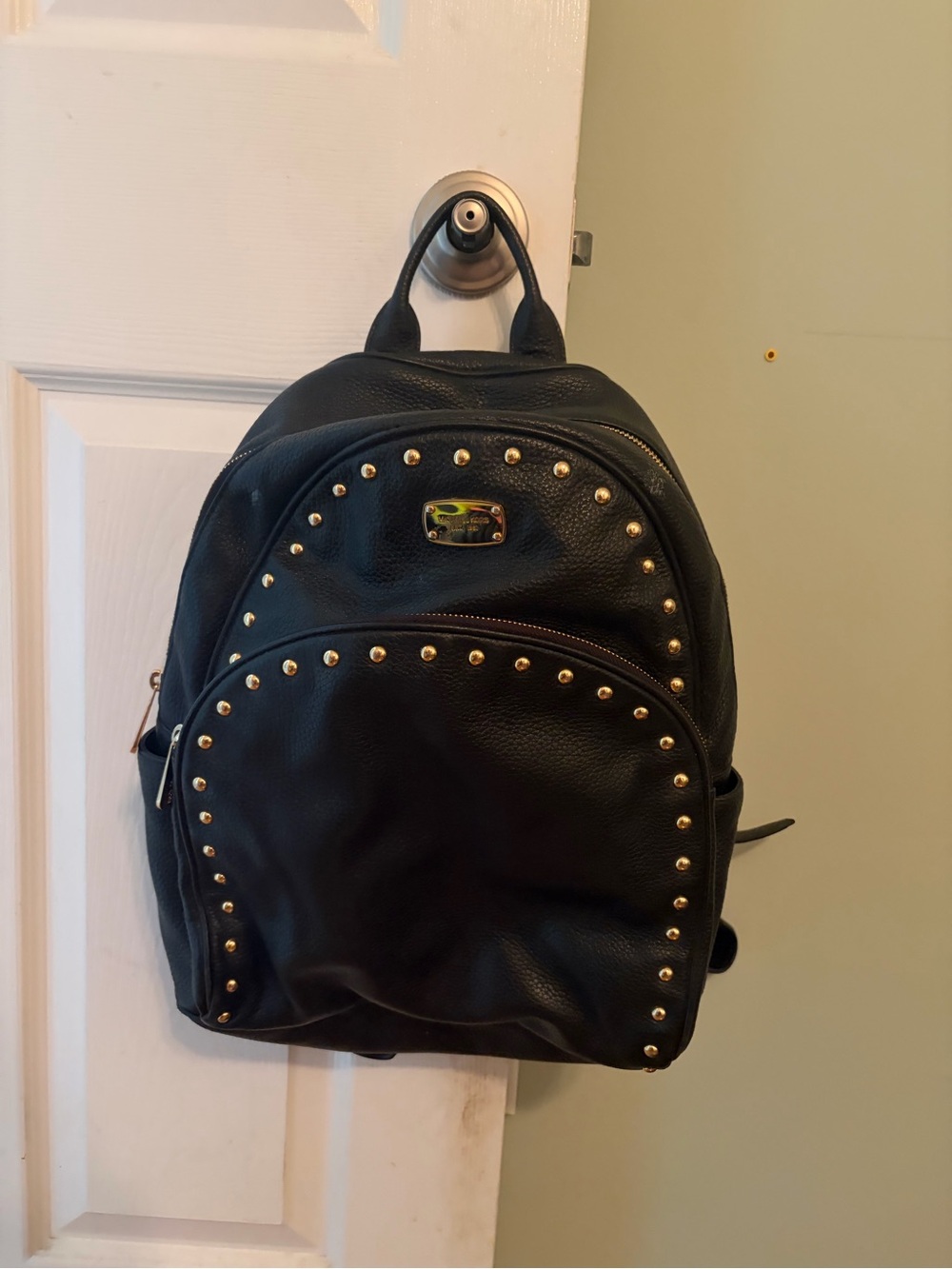 Michael Kors Abbey Black Studded Women's Leather Backpack